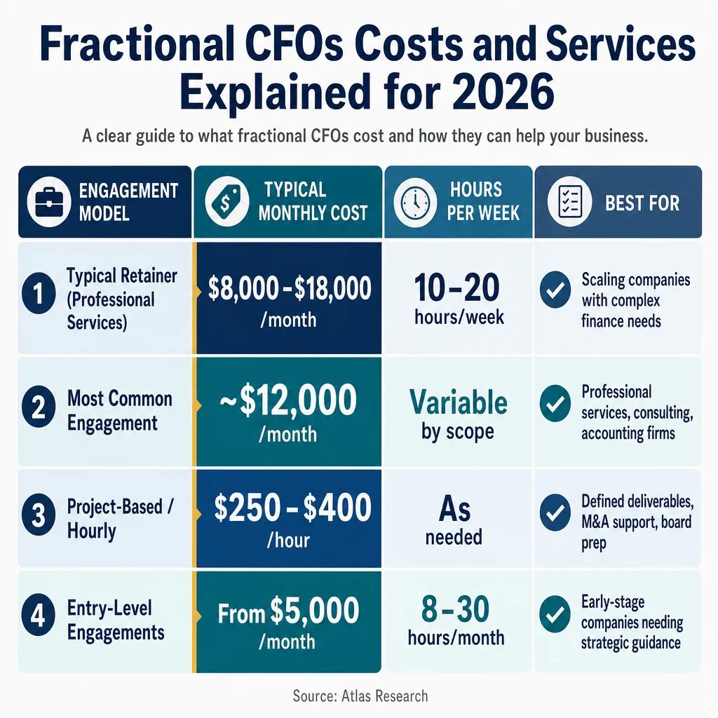 Infographic: Fractional CFOs Costs and services explained for 2026