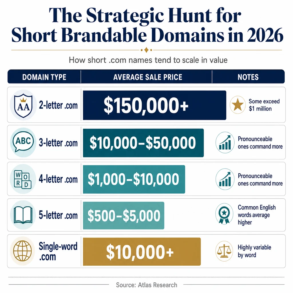 Infographic: The Strategic Hunt for Short Brandable Domains in 2026